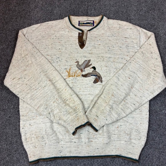 Shenandoah Other - Vintage Shenandoah Men XL Mallard Duck Embroidered Knit Sweater USA Made Preppy
